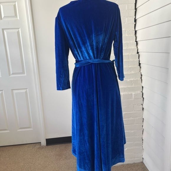 NWT Blue Velour Fit and Flare dress - Picture 3 of 11